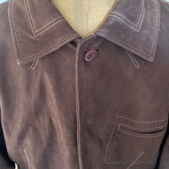 Indigo Palms from Tommy Bahama Brown Men's Leather Jacket. - Picture 7 of 10